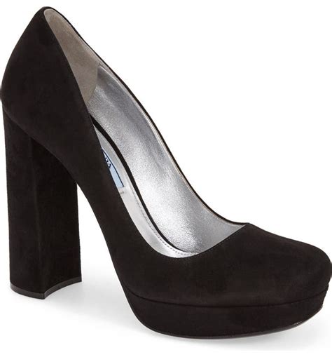 prada chunky heel pump|prada heels.